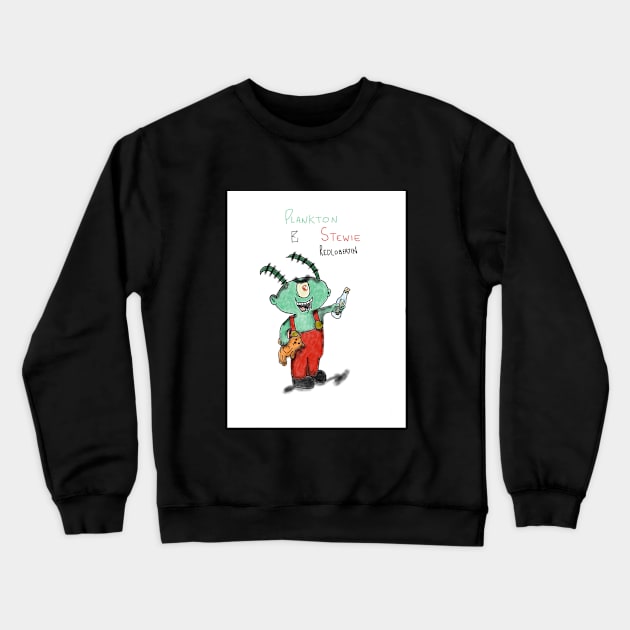 Plankton Stewie Crewneck Sweatshirt by RedLobertin